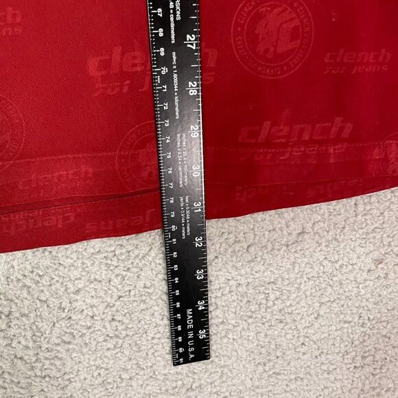 VTG Clench 701 Jeans Shirt Red Casual Y2K Skater Short Sleeve AOP Button Down - Picture 9 of 11